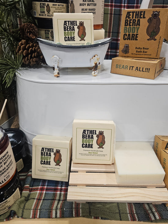 Aethelbera Bear Naked Unscented Goat Milk Soap