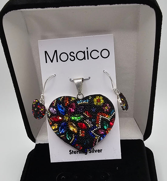 Mosaico Hand Made Pendant/Earring Set